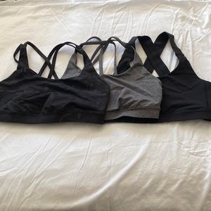Lot of three Lululemon sport bras, all size 10